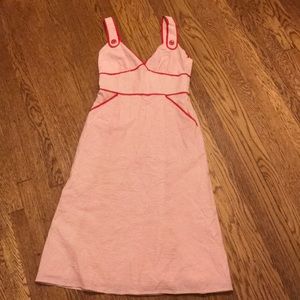 Viola Red and white Seersucker dress size 6.